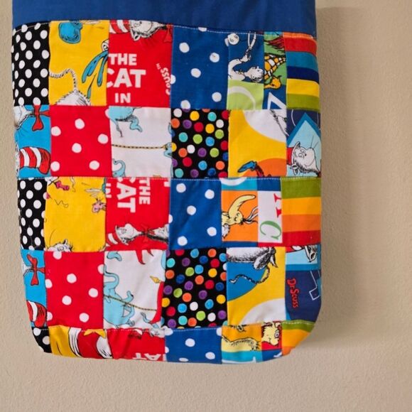 Dr Seus Colorful Patchwork Tote Bag Hand Made - Picture 3 of 8